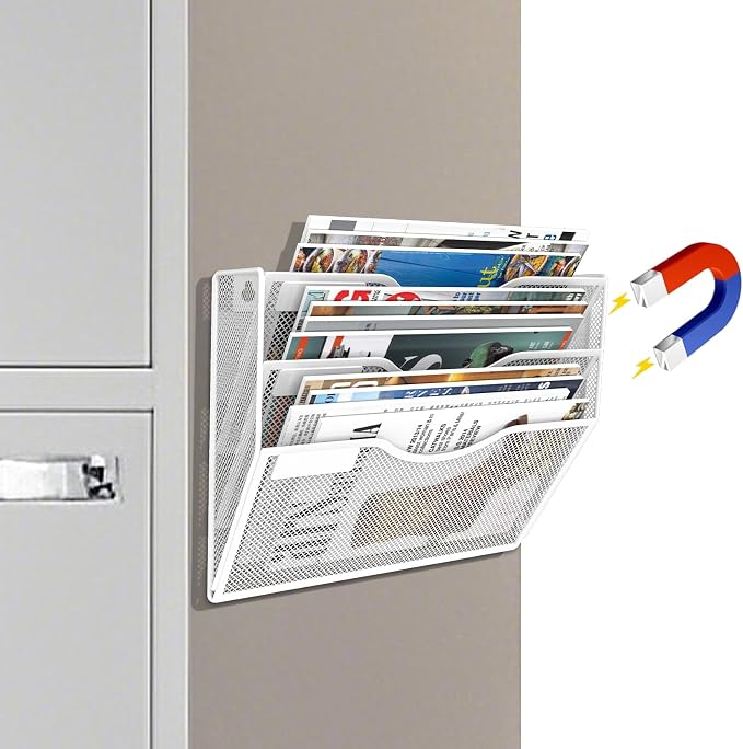 3-Tier Magnetic File Holder, No Drilling Installation File Cabinet Organizer - Image 8