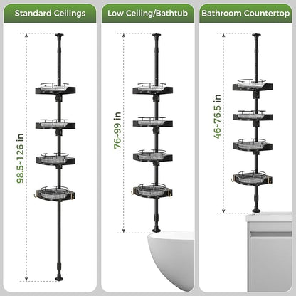 akinbas 360° Rotating Shower Caddy Tension Pole - Image 7