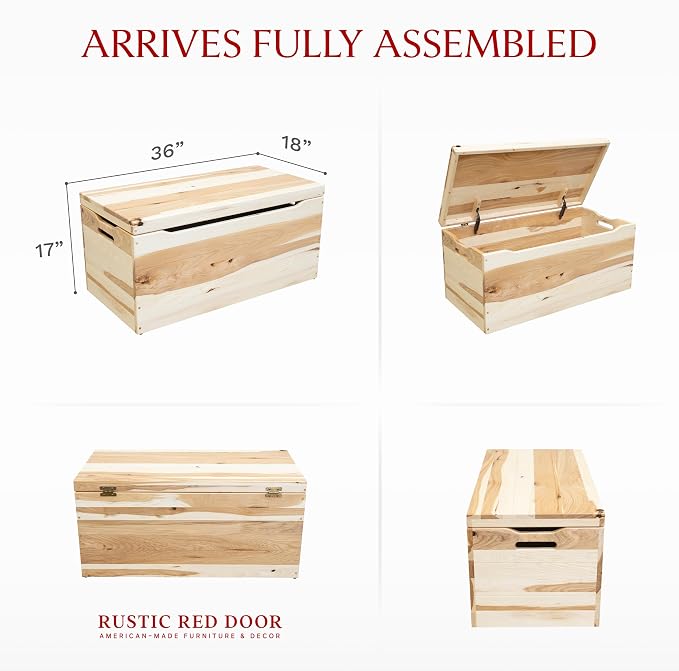 Amish Made Wooden Storage Chest Trunk Box - Image 3