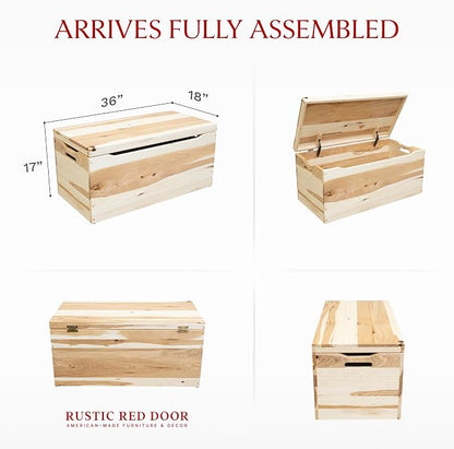 Amish Made Wooden Storage Chest Trunk Box - Image 3