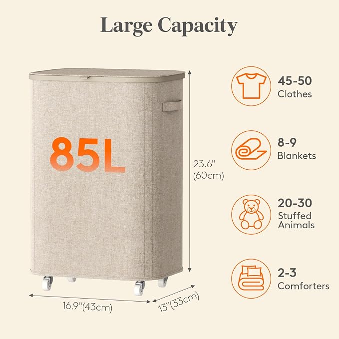Lifewit 85L Plastic Laundry Basket - Image 4