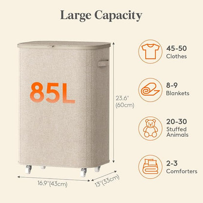 Lifewit 85L Plastic Laundry Basket - Image 4