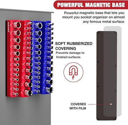 Magnetic Socket Organizer, 1/4 Inch Drive Sockets Holder, Holds 141 - Image 4