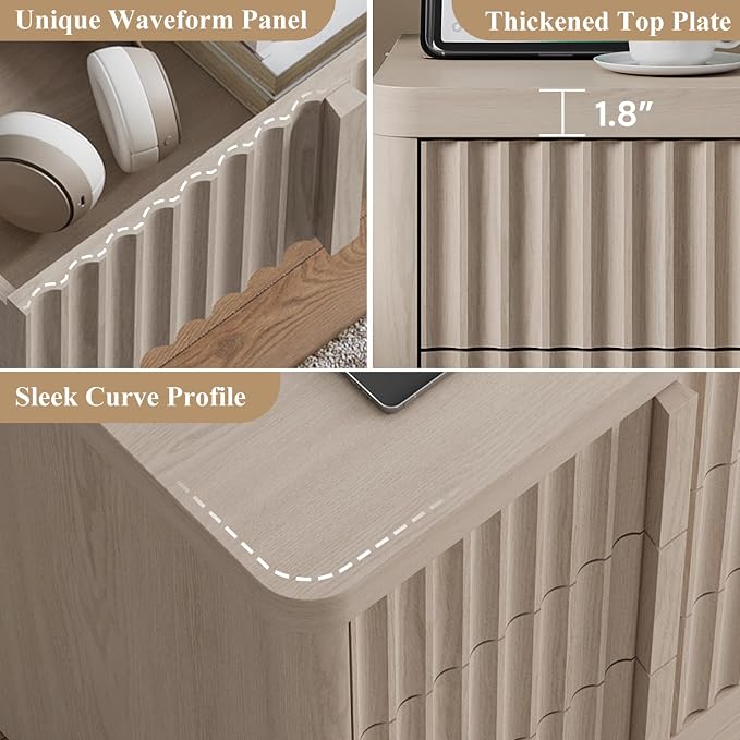 Fluted Dresser for Bedroom, Modern 6 Drawer Dresser - Image 6