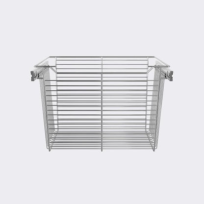 Chrome 24" Classic Closet Wire Basket Tall | 15.9" Height, Full-Extension - Image 2