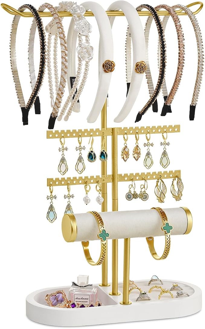 3 Tiers Jewelry Organizer, Earring Holder Organizer by DGWJSU