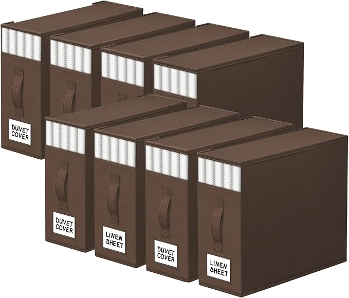 StorageTastic 8 Pack Bed Sheet Closet Organizers and Storage, Sturdy Foldable by StorageTastic
