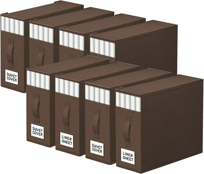 StorageTastic 8 Pack Bed Sheet Closet Organizers and Storage, Sturdy Foldable by StorageTastic