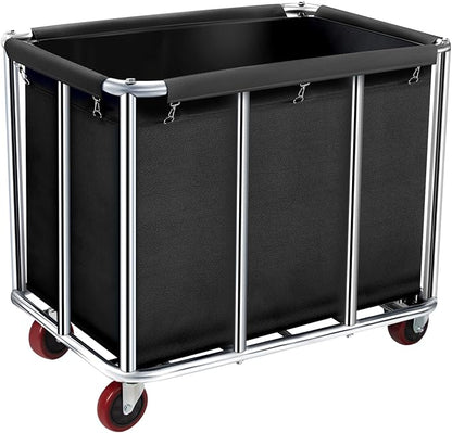 Commercial Laundry Cart on Wheels, 11.35 Bushels Large Roller by frides
