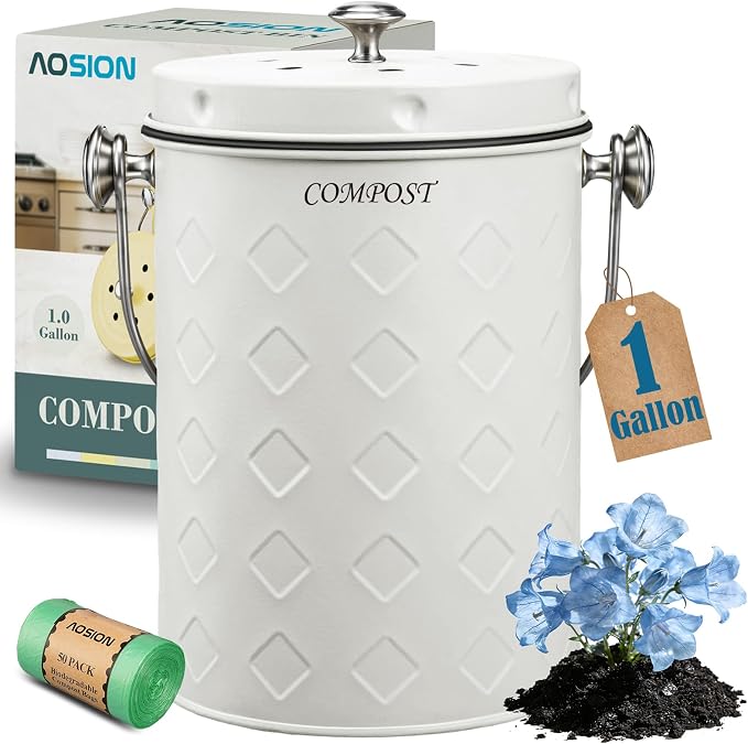 AOSION Countertop Compost Bin Kitchen, Odorless Indoor Compost Bin by AOSIONUSA