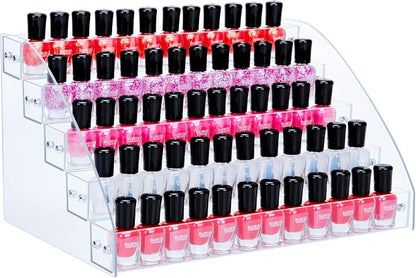 KINGROW Nail Polish Organizer Holder Rack 5 Layers Acrylic Display Rack by KINGROW