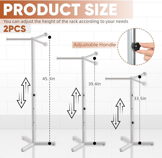 tonchean 2 Pcs 45 Inch Shopping Bag Rack - Image 2