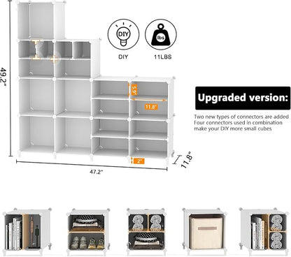 AWTATOS Cube Storage Organizer Closet Storage 12 Cube Shelves, Large and Small - Image 3