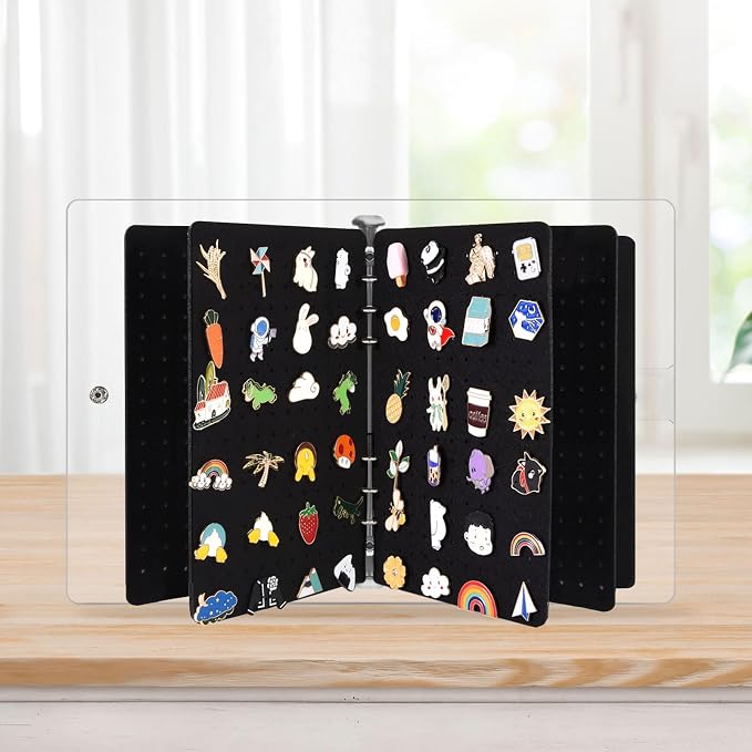 5 Pages A5 Enamel Pin Display Book, Pins Collection Storage Organizer Book - Image 6