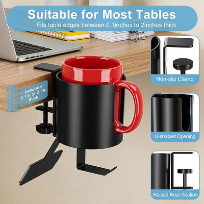 MYITYARD 3 in 1 Desk Cup Holder Clamp, Clip On Table Cup Holder - Image 3