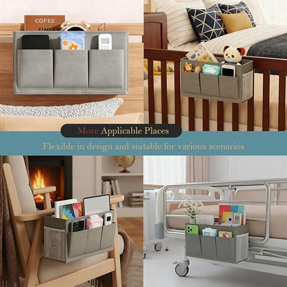Dual-Purpose Bedside Caddy Organizer Hanging Storage Bag Dorm Storage - Image 3