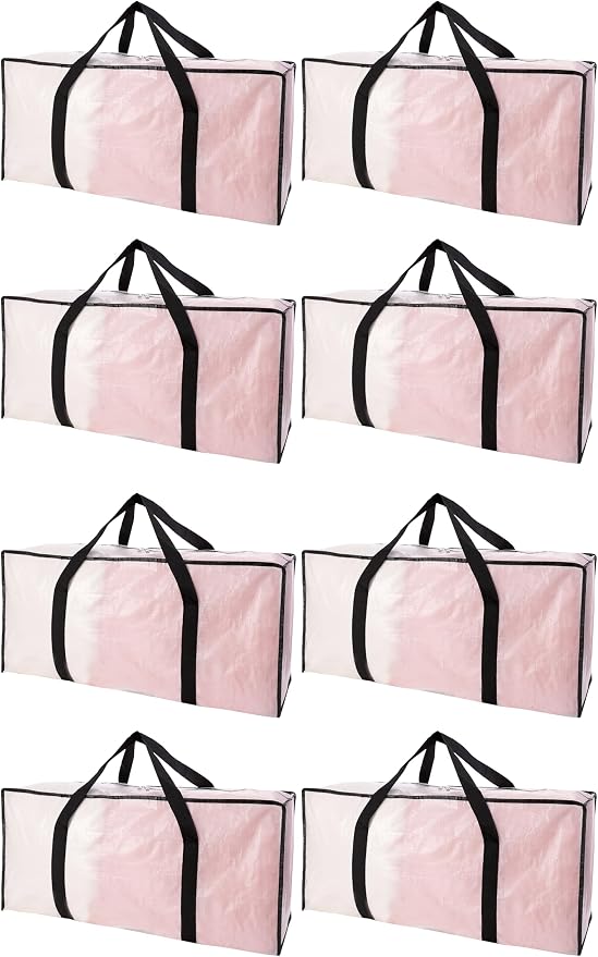 Extra Large Moving Bags with Zippers & Carrying Handles, Heavy-Duty Storage Tote by PANDA+JOYS