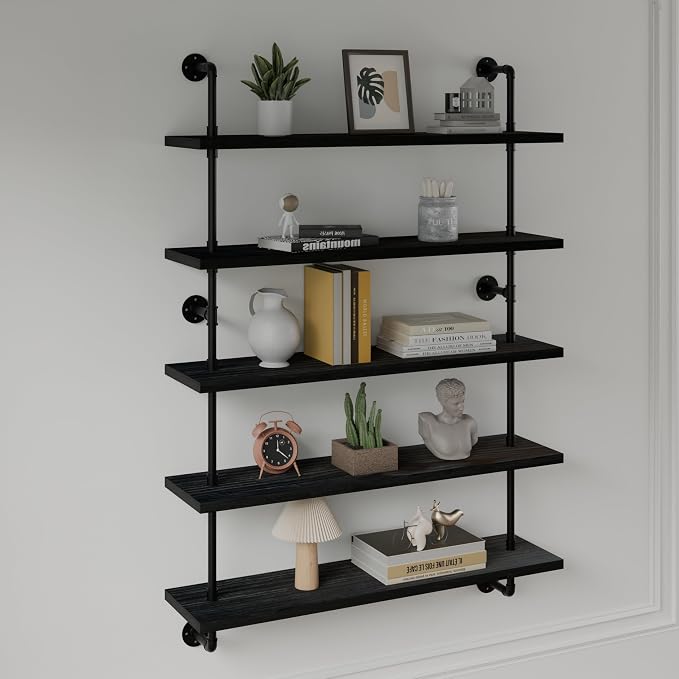 HDDFER Floating Shelves for Wall Living Room Shelves Bookshelf Industrial Pipe - Image 4