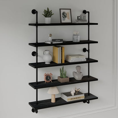 HDDFER Floating Shelves for Wall Living Room Shelves Bookshelf Industrial Pipe - Image 4