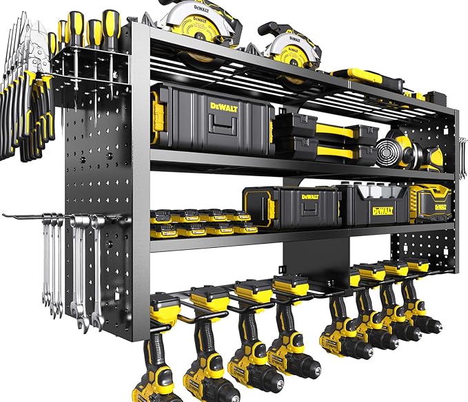 Large Power Tool Organizer Wall Mount, 4 Layer Garage Storage Cordless Tool by Unknown