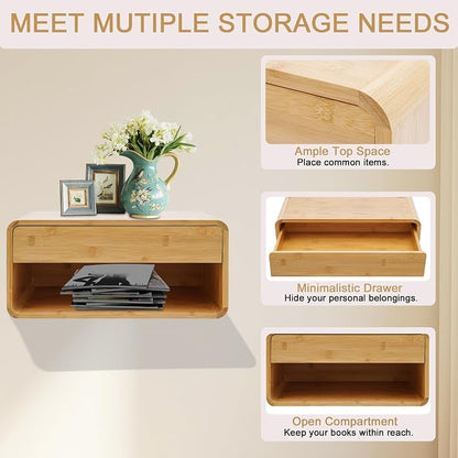Bamboo Floating Nightstand - Image 3