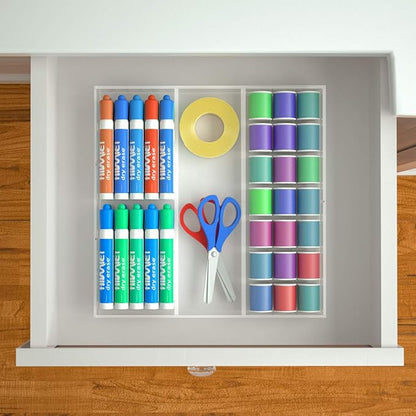 HIIMIEI Acrylic Drawer Organizer, 6 Section Clear Makeup Tray Organizer - Image 6