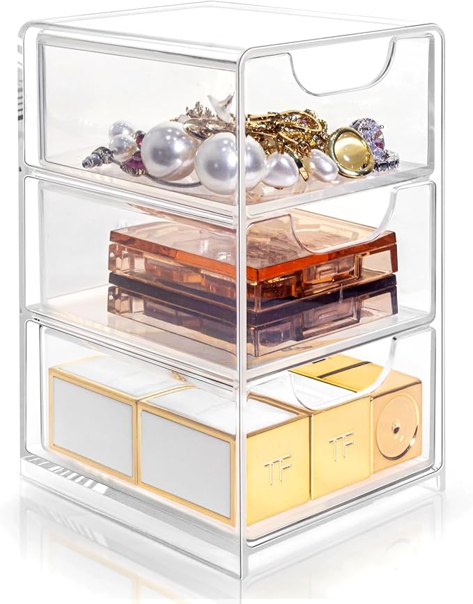 Small Desk Organizer with Drawer, Desktop Organization by Vowcarol