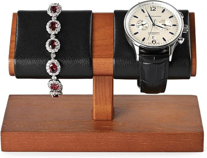 Oirlv Solid Wood Double Watch Display Stand Watch Bracelet Organizer（Black） by Oirlv