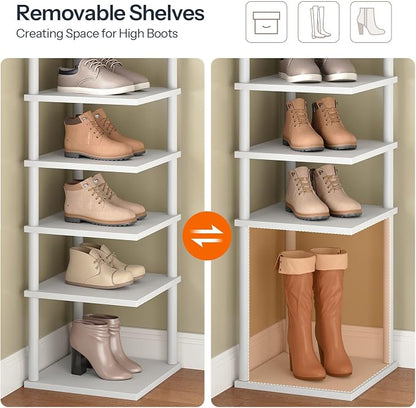 HOOBRO Vertical Shoe Rack, 8-Tier Narrow Shoe Shelf, Shoe Storage Organizer - Image 4