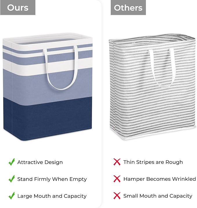 HomeHacks 2-Pack Large Laundry Basket, Waterproof, Freestanding Laundry Hamper - Image 3