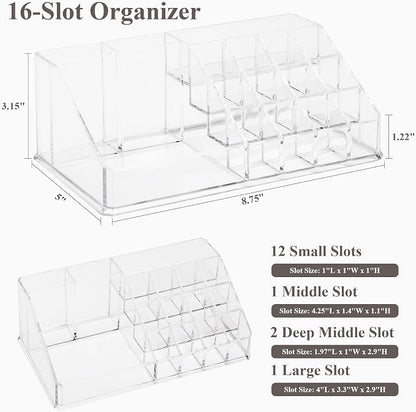 Sea Team 16-Slot Acrylic Plastic Lipstick Organizer, Makeup Storage Box - Image 2