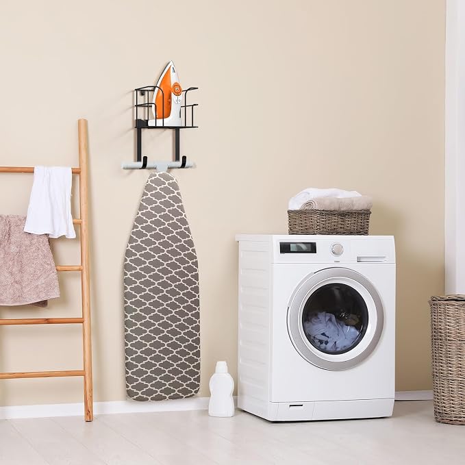 ORLESS Over The Door/Wall Mount Ironing Board Hanger, Laundry Room Iron and - Image 3