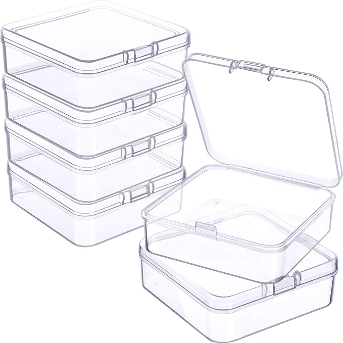 Jetec 6 Pieces Mini Plastic Clear Beads Storage Containers Box by Jetec