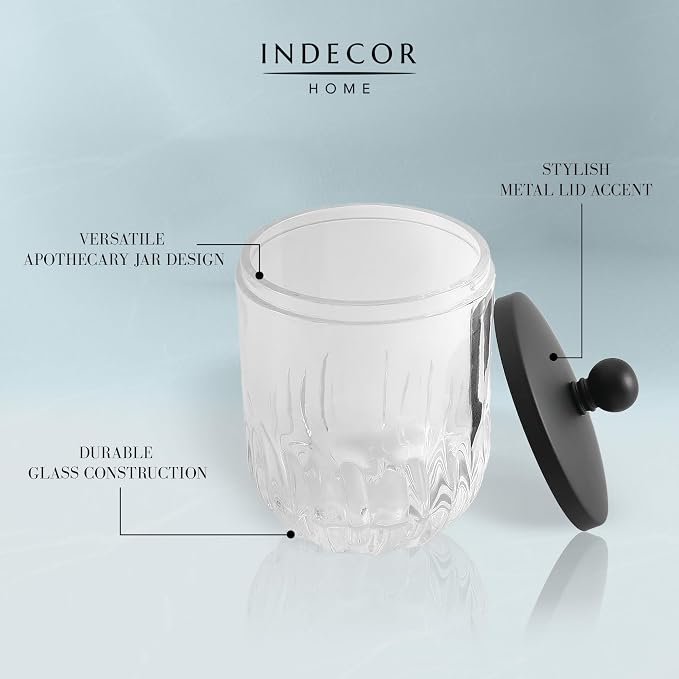 Glass Jar with Metal Lid for Bathroom Organization, Q Tips, and Small - Image 5