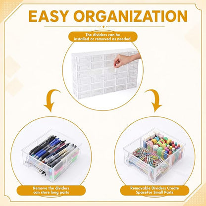 Novabright 30 Pcs Stackable Drawers Storage Plastic Drawers Small Parts Storage - Image 5