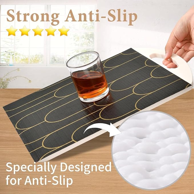 Shelf Liners for Kitchen Cabinets Drawer Liner 12in x 30FT Non Adhesive Black - Image 2