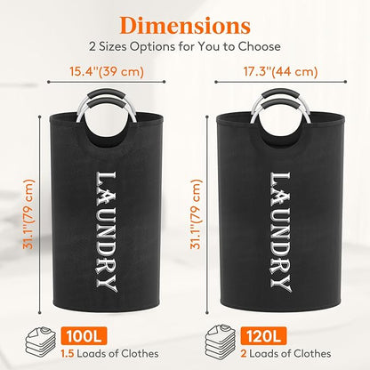 Lifewit 120L 2-Pack Large Laundry Basket, Collapsible Laundry Hamper - Image 2