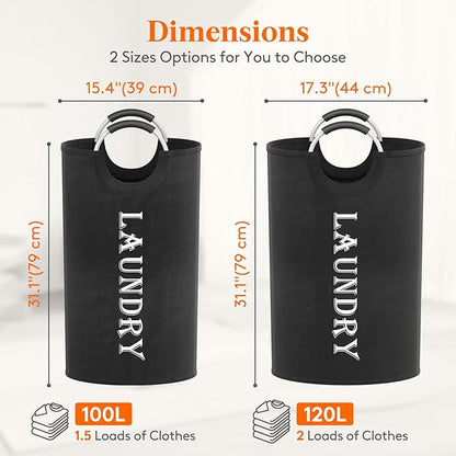 Lifewit 100L 2-Pack Large Laundry Basket, Collapsible Laundry Hamper - Image 2