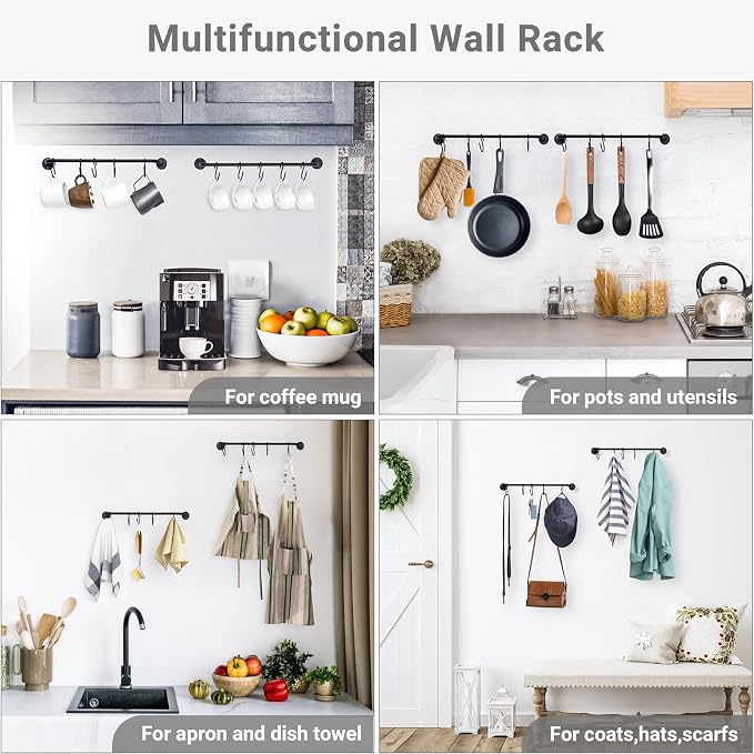 Mkono Mug Holder Wall Mounted Coffee Cup Rack Hanger Modern Metal - Image 5