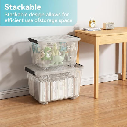 Nazhura 72 Quart Plastic Storage Bin, Stackable and Nestable Storage Boxes - Image 8