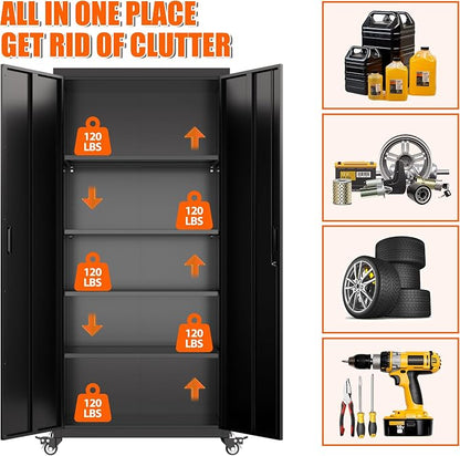 Aobabo 73" H Metal Storage Cabinet - Image 8