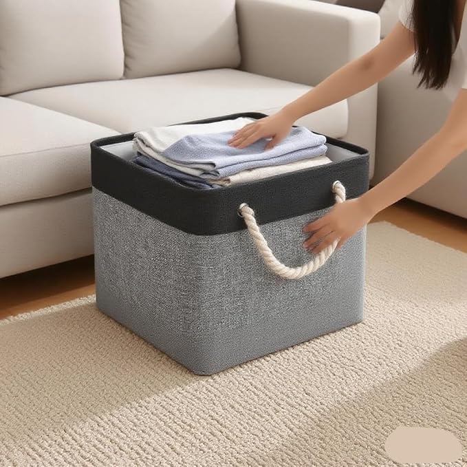 Cube Storage Bins, Collapsible Fabric Storage Cubes Bins, 11 Inch Cube Storage - Image 2