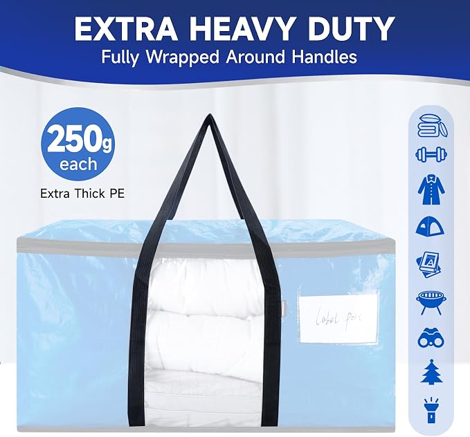 CONGREGATE 8-Pack Heavy Duty Moving Bags, 28.7"x13.7"x15" | Zippers and Handles - Image 5