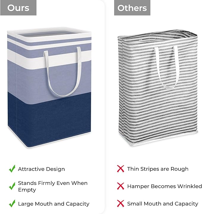 HomeHacks 2-Pack Large Laundry Basket, Waterproof, Freestanding Laundry Hamper - Image 3