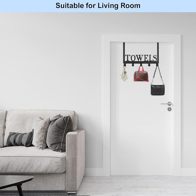 Azmoncy Over The Door Hooks, Towel Rack - Image 5