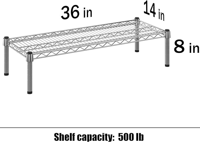 14" Deep x 36" Wide x 8" Height 1-Tier Wire Shelving Kit | NSF Commercial - Image 3