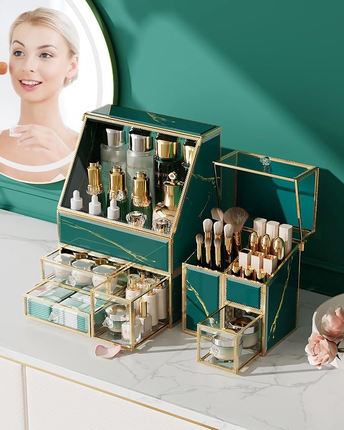 Makeup Organizer Green– Large Vanity Organizer - Image 5