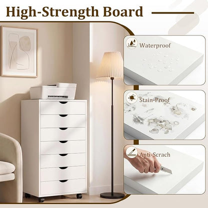 7 Drawer Mobile File Cabinet - Image 6