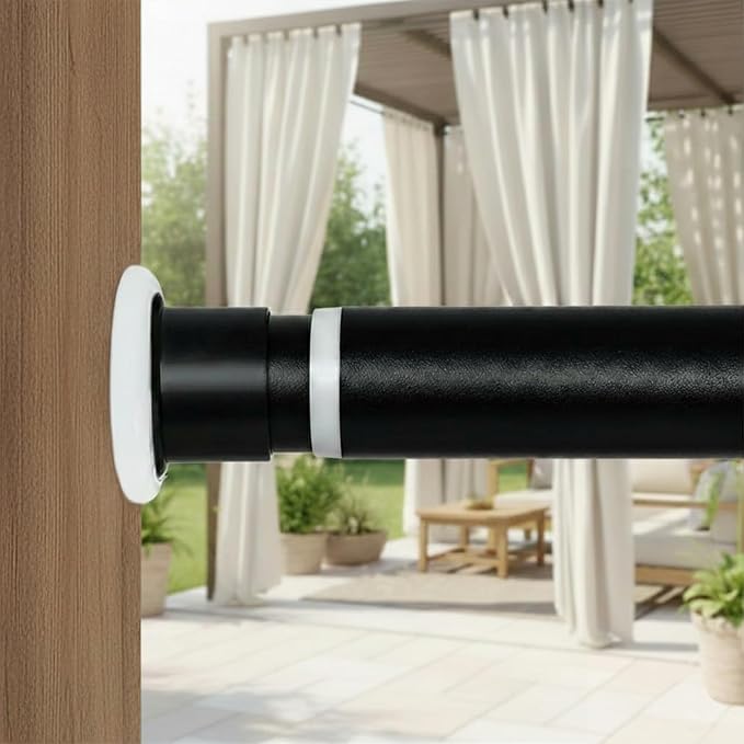 Large Long Tension Curtain Rod 43-162 in | 1.26" Diameter, Spring Adjustable by GinbelDirect