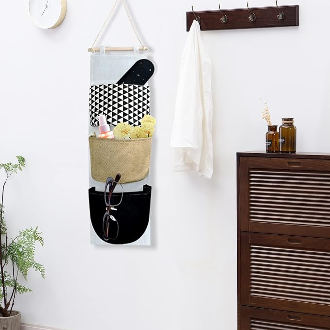 FuninCrea Hanging Storage Bag, 3-Layer Practical Wall Hanging Storage Bag - Image 4